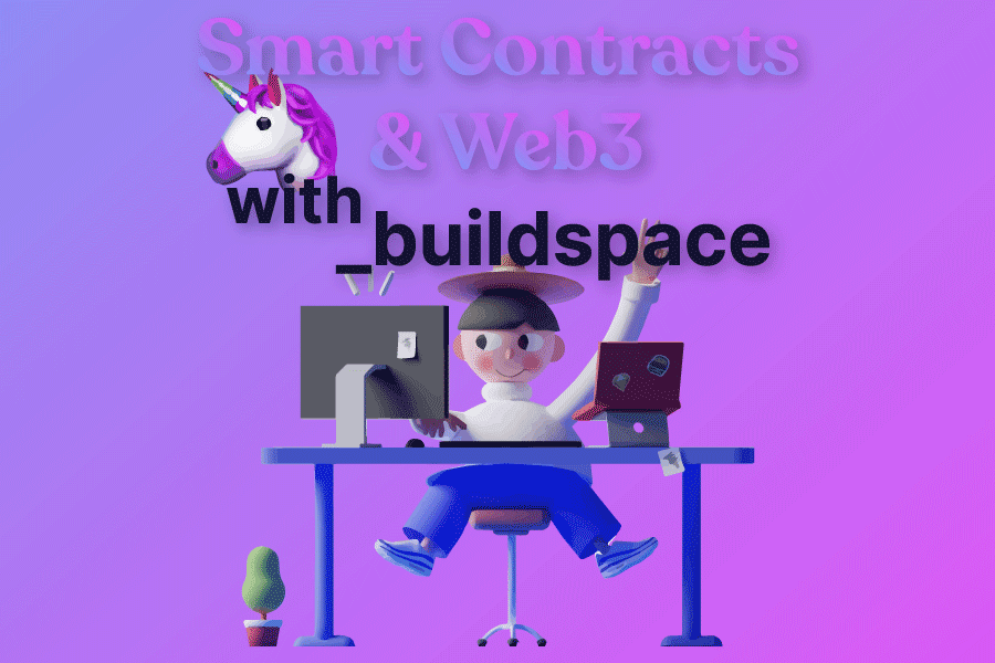 cartoon of man at computer with unicorn head floating above